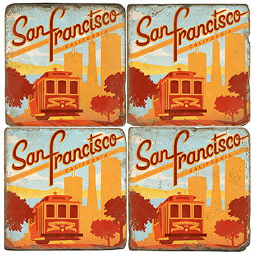 San Francisco Cable Car Drink Coasters