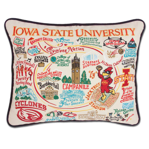 Iowa State University Collegiate Embroidered Pillow