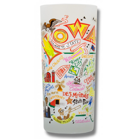 State of Iowa Frosted Glass Tumbler