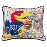 University of Kansas Collegiate Embroidered Pillow