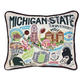 Michigan State University Collegiate Embroidered Pillow