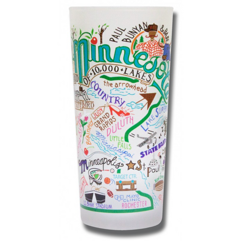 State of Minnesota Frosted Glass Tumbler