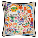 Orange County Hand-Embroidered Pillow