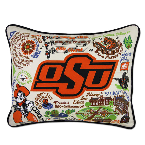 Oklahoma State University Collegiate Embroidered Pillow