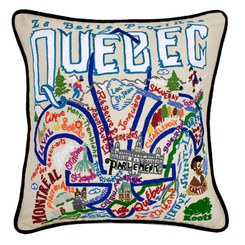 Quebec Hand-Embroidered Pillow