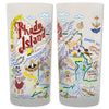 State of Rhode Island Frosted Glass Tumbler