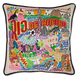 Rio De Janeiro Hand-Embroidered Pillow