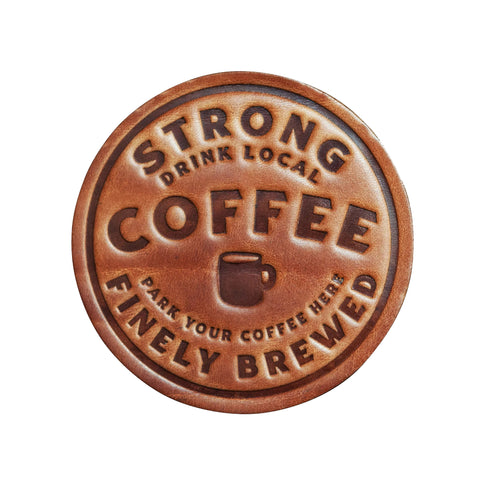 Strong Coffee Leather Coaster
