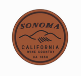 Sonoma, California Leather Coaster
