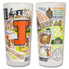 University of Illinois Collegiate Frosted Glass Tumbler