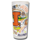 University of Illinois Collegiate Frosted Glass Tumbler