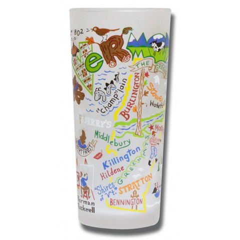 State of Vermont Frosted Glass Tumbler