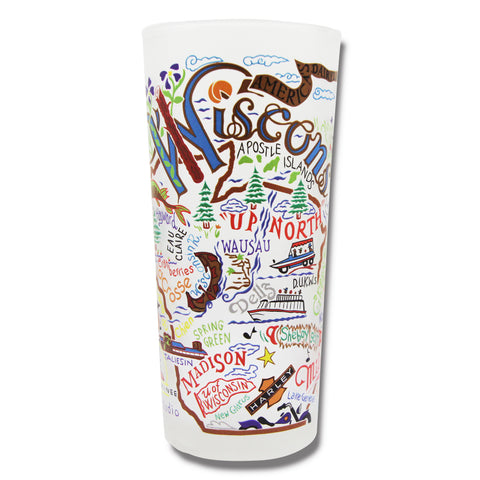 State of Wisconsin Frosted Glass Tumbler
