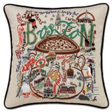Boston Hand-Embroidered Pillow