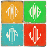 Text Monogram Drink Coasters