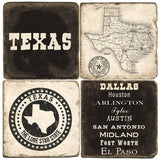 Texas B&W Drink Coasters