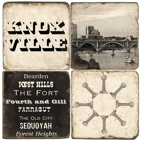 Knoxville B&W Drink Coasters