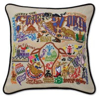 Ft. Worth Hand-Embroidered Pillow