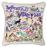 Martha's Vineyard Hand-Embroidered Pillow