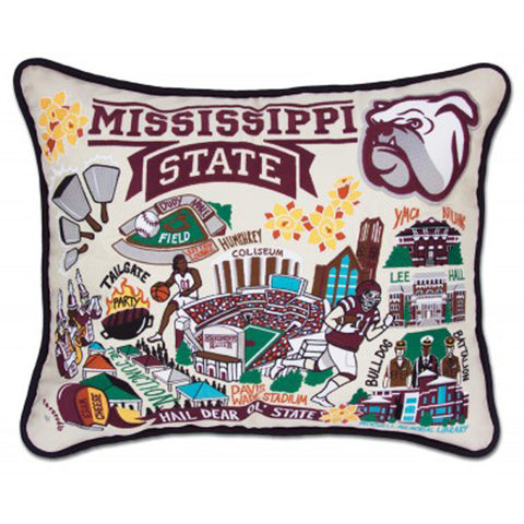 Mississippi State University Collegiate Embroidered Pillow