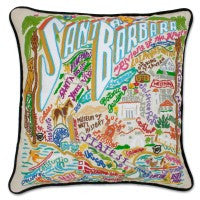 Santa Barbara Hand-Embroidered Pillow