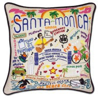 Santa Monica Hand-Embroidered Pillow