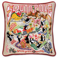 South Pole Hand-Embroidered Pillow