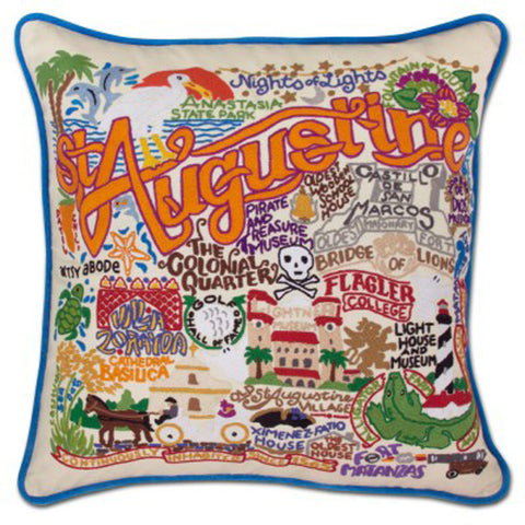 St. Augustine Hand-Embroidered Pillow