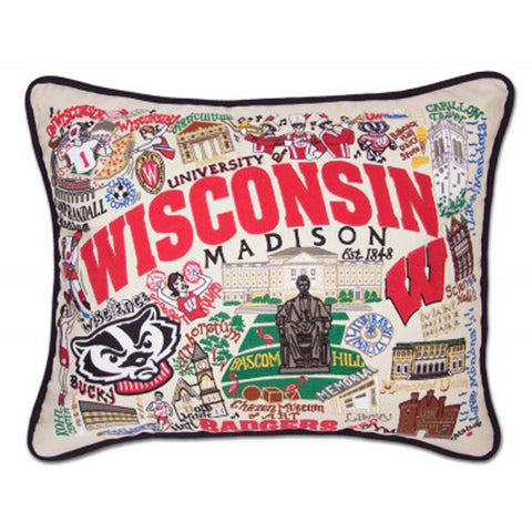 University of Wisconsin Collegiate Embroidered Pillow