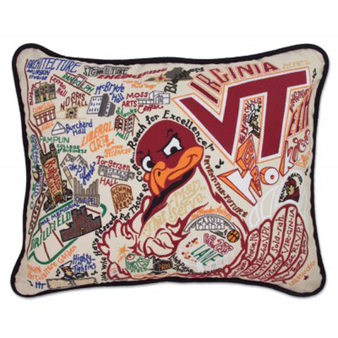 Virginia Tech University Collegiate Embroidered Pillow